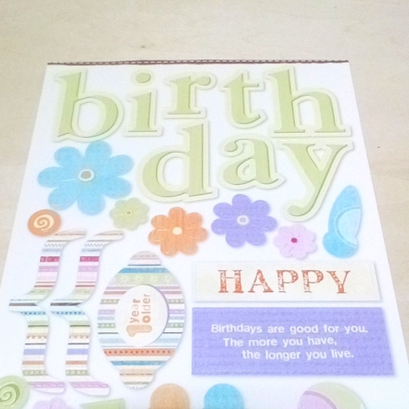 5/$15 Birthday Scrapbook Stickers Kelly Panacci 067901195600 - Picture 2 of 6